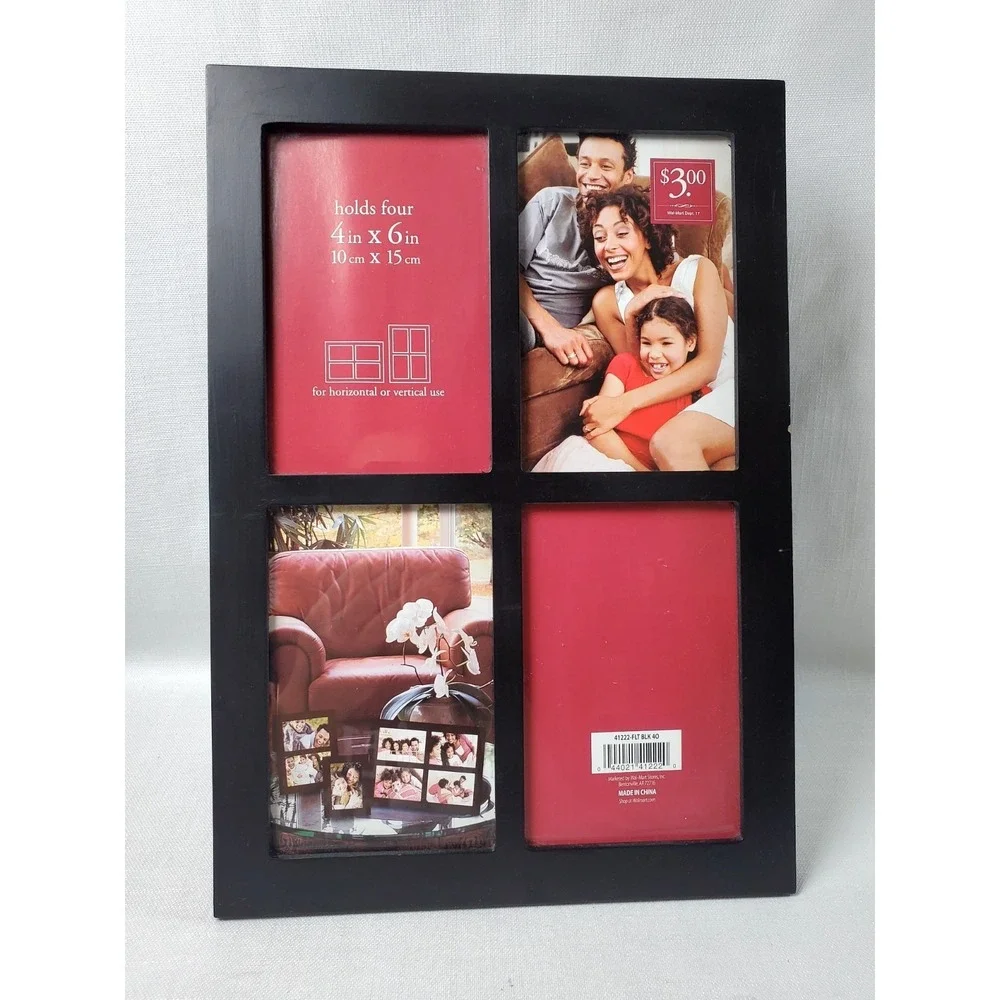 Set of‎ 2 ● Black 4x6 Collage Photo Frames Wall or Table Display (New Old Stock)